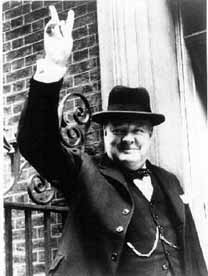 Sir Winston Churchill en Downing Street